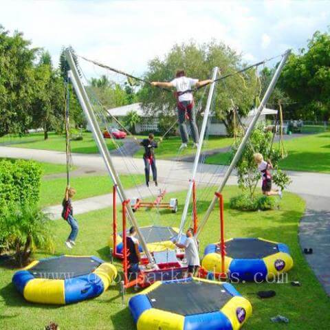 DJBTR34 4 Persons inflatable Trampoline Bungee with trailer